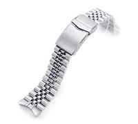 22 mm Super-J Louis 316L Stainless Steel Watch Strap for Orient Kamasu, Brushed V Clasp