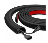 22 mm x 10 mm x 1 m Cable Duct Self-Adhesive Black for Hiding 2-3 Cables | Cable duct for wall, floor, ceiling