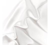 22 Momme 100% Mulberry Silk Fabirc 114cm Wide by 2 Metre Charmeuse Fabric Silk for Dress,Lining,Craft,Wedding(White)