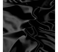 22 Momme 100% Mulberry Silk Fabirc 114cm Wide by 2 Metre Charmeuse Fabric Silk for Dress,Lining,Craft,Wedding(Black)
