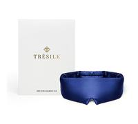 22 Momme 100% Mulberry Silk Luxury Eye Mask for Sleeping Naturally Hypoallergenic Both Sides Silk Light-Blocking for Women and Men with Adjustable Strap for Comfort TRÈSILK (Navy Blue)