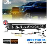 21" LED LIGHT BAR SPOT LIGHT SPOT LAMP DRIVING BEAM WITH AMBER WHITE DRL 4X4 22"