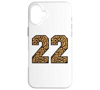 22 Number Leopard Twenty-Two Team Sports Varsity Matching Case for iPhone 16 Plus