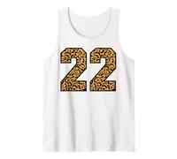 22 Number Leopard Twenty-Two Team Sports Varsity Matching Tank Top