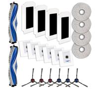 (22 Pack) M12 Pro+ Replacement Parts Compatible with ECOVACS DEEBOT T30 Omni/ T30 Pro Omni/Yeedi M12 Pro+ Robot Vacuum, 2 Roller Brushes, 4 HEPA Filters, 6 Side Brushes, 6 Dust Bags, 4 Mop Pads
