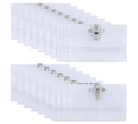 22 Pack Name Badges Name Tag with Clip and Pin, Waterproof Plastic Badge Holders Clear Badge ID Card Holders for School, Colleges, Office, and Corporate Conference(9 * 5.6cm)