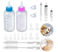 22 Pack Newborn Pet Feeder,Puppy,Cat,Kitten Feeding Bottle Kit with Syringe-s,Feeding Nursing Bottle Nipple for Small Mammals Neonates Week Old Newborn Animal