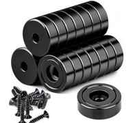 22 Pack Rare Earth Magnets with Holes 8KG+,16MM Strong Neodymium Cup Magnets with Screws for Wall Mounting Holding Tools Industrial