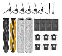 22 Pack Replacement Accessories Kit for Dreame Aqua10 Ultra Roller /Aqua10 Ultra Roller Complete Vacuum Cleaner, 1 pair Main Brush 6 Side Brush 4 HEPA Filter 2 Mop Roller 6 Dust Bags 2 Cleaning Tool "