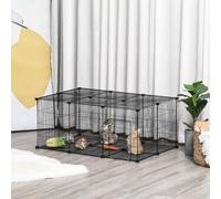 22 Panel Small Animal Playpen Black by Pawhut