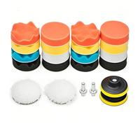 22 Pcs 3 Inch Car Polishing Pads for Drill, Buffing Pad Kit Buffer Polisher Attachment Kit Sponge Pads, M10 Drill Adapter for Car Polishing, Waxing, Sanding, and Detailing