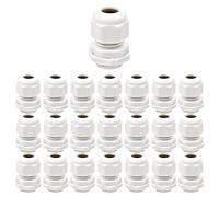 22 Pcs Adjustable Cable Glands, IP68 Waterproof Adjustable Cable Connectors PG9 Plastic Nylon Cable Connectors Gland Joints Locknut Stuffing Glands White