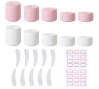 22 Pcs Cosmetic Sample Jars suit, Travel Pots for Toiletries 20ml/30ml/50ml/100ml Small Travel Cream Pots Containers Jars with Spatulas Tool and Labels for Cream.
