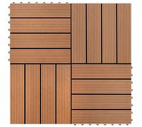 22 pcs Decking Tiles 30x30 cm 2 sqm WPC Dark Brown