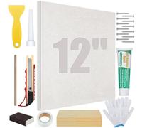 22 Pcs Drywall Repair Kit with 12x12x1/2" Drywall Repair Panel, Sheetrock Hole Patch Kit with Wall Patching Paste, Sanding Block, Putty Knives, to Fill Large Holes for Home Wall Surface Ceiling
