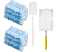22 PCS Flash Dust Magnet, Flash Dust Magnet Refills, Disposable Duster Heads With 2 Handle, Strong Electrostatic Dust Removal For Home Car Cleaning, Office Use
