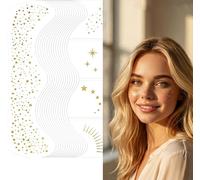 22 PCS Glitter Freckles Face Tattoo Stickers - Waterproof Temporary Fake Freckles, Self-Adhesive Face Jewels for Festival Makeup, Halloween, Parties - Safe for Kids & Adults, Long Lasting (Gold)