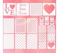 22 Pcs Heart Stencils Set Mixed Size Heart Templates Reusable Plastic Templates for Painting on Wall Wood Pillow and Fabric for DIY Crafts and Home Decor