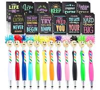 22 Pcs Inspirational Gifts Bulk, Ballpoint Pens Motivational Notepads Gifts Set, Mini Journal Lined with stylus pens,Pocket Notebooks Bulk Gifts Set for Teachers School Office Party Favor Supplies