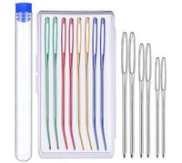 22 pcs Large Eye Sewing Needles Darning Needle with Straight & Bent Curved Tip Hand Knitting Tools Accessories for Quilting Crochet Embroidery Tapestry Projects