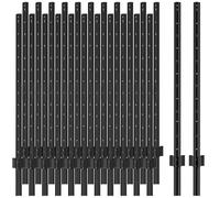 22 PCS Metal Fence Posts, 122CM / 4FT Heavy Duty U-Shaped Garden Stakes, No Digging Fence Posts with Built-In Clips for Garden Wire Fencing, Suitable for Pasture, Farm, Cattle, Sheep and Livestock