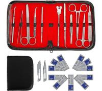 22 Pcs Minor Surgery Set Surgical Instruments Kit Stainless Steel Dissecting Scissors Tweezers