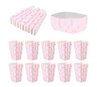 22 Pcs Popcorn Boxes and Fry Cones, 10 Popcorn Buckets and 12 Fry Containers Pink, Bow Pattern Design, Party Favor Treat Boxes for Birthday, Movie Night, Baby Shower and Bachelorette Party Supplies