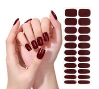 22 pcs Red Semi Cured Gel Nail Strips Gel Polish Wraps Self-Adhesive Nail Full Wraps Halloween Sticker Decals for Women Girls