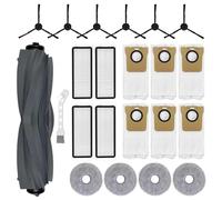 22 Pcs Replacement Accessories Kit for Dreametech L20 Ultra/L30 Ultra Robot Vacuum Cleaner Docking Includes 1 Main Brush, 4 HEPA Filters, 6 Side Brushes, 4 Mop Cloths, 6 Dust Bags and 1 Cleaning Brush