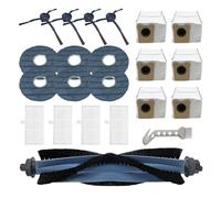22 Pcs Replacement for for Eufy Vacuum Omni C20, Vacuum Cleaner Replacemnet Parts Include 1 Roller Brush, 4 Filter Cartridges + 4 Side Brushes + 6 Wipes + 6 Dust Bags + 1 Goose Head Brush
