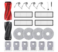 22 Pcs Replacement Parts for Roborock Qrevo S5V / Curv/Edge/Edge S5A / Curv S5X, Accessories Include 1*Set Main Brush, 4*Mop Pads, 6*Vacuum Bags, 4*Hepa Filters, 4*Side Brush, 2*Cleaning Tool