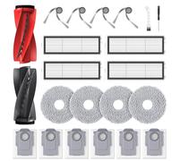 22 Pcs Replacement Parts for Roborock Qrevo S5V / Curv/Edge/Edge S5A / Curv S5X, Accessories include 1*Set Main Brush, 4*Mop Pads, 6*Vacuum Bags, 4*Hepa Filters, 4*Side Brush, 2*Cleaning Tool