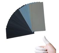 22 PCS Sandpaper 120 to 20000 Fine Sandpaper, Assorted High Grit Wet Dry Sand Paper Variety Pack with 3 Finger Cots for Wood Metal Sanding and Automotive Polishing, 9.1 x 3.6 Inches