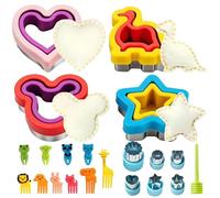 22 Pcs Sandwich Fruit Cutter Set, Includes Flower Cutters and Animal Shaped Forks Fun Lunchbox Accessories and Creative Baking Tools
