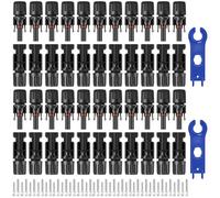 22 Pcs Solar Panel Connectors Solar Plugs/Female Connector IP67 1000V 30A Plug Kit with 2 Wrenches for PV Panel Connections and Panels Systems