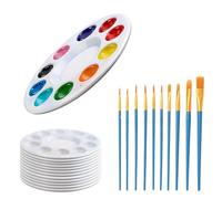 22 Pcs Watercolour Palette Set, Paint Palette with Paintbrush, Paint Pallet Multi-Purpose Paints Mixing Palettes Round Painting Palettes, Suitable for Beginners to Diy Learn