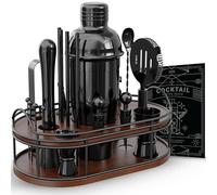 22-Piece Bar Set, Cocktail Shaker Set, Bartender Kit - Cocktail Kit, Bar Accessories for The Home Bar Set, Cocktail Set, Bar Tools, Bartender Set, Bar Kit, Shaker Set Bartender Kit (Black)