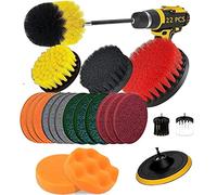 22 Piece Drill Brush Attachment Set, Scrub Brush with Extend Long Attachment, Bathroom Surfaces Tub, Shower & Kitchen Sinks, Floor, Wheels, Carpet