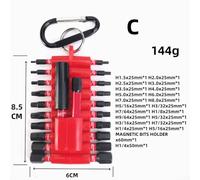 22-Piece Magnetic Electric Screwdriver Bit Set with Steel Construction for -Resistant Use in Furniture Assembly and Electronic Repairs, Black and Red(C (Hexagonal))