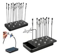 22-Piece Model Painting Stand Kit, Dual Magnetic Metal Bases with Bendable Alligator Clip Sticks, Model Holder for Painting and Airbrush Accessories for Modellers