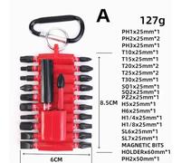 22-Piece S2 Steel -Resistant Electric Screwdriver Bit Set with PH, T, SQ, PZ and Hex Bits for Professional and DIY Use(A (Mixed))
