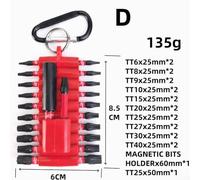 22-Piece S2 Steel -Resistant Electric Screwdriver Bit Set with PH, T, SQ, PZ and Hex Bits for Professional and DIY Use(D (Plum Blossom))