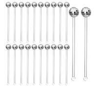22-Piece Silver Stirring Sticks with Disco Ball Straws, Cocktail Stirrers and Drink Stirrers, Elegant Cocktail Accessories for Bar and Home Use, Reusable Decorations for Drinks
