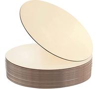 22 Pieces 12 Inch Round Wood Discs for Crafts, Unfinished Wood Circles Wood Rounds Wooden Cutouts for Crafts, Door Hanger, Door Design and Wedding Decorations