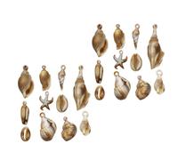 22 Pieces Artificial Sea Vibing Shell Charm Ideal For Necklace And Earring Projects Shell Pendant