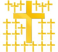 22 Pieces Baptism Cake Toppers Cross Cake Topper Gold Mirror Crossing Cupcake Toppers Acrylic Cross Cake Toppers Baptism Decor for Baby Shower Birthday Party Christian Decorations(Gold Classic)