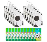 22 Pieces Football Themed Gift Bags, Football Tote Bags, Party Favor Paper Bags, Birthday Gift Bags, Football Decorated Goody Bags, Football Party Supplies