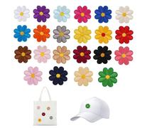 22 Pieces Iron On Patches for Clothing 4cm Denim Patches for Jeans Repair Daisy DIY Accessories Embroidery Patches Fabric Repair Patches for Clothes Jackets Hats Shoes Backpacks