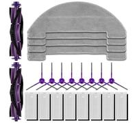 (22 Pieces) MR1 SE Replacement Parts Compatible with MONSGA MR1 SE Robot Vacuum Cleaner, 2 Roller Brushes, 8 Side Brushes, 8 HEPA Filters with Foam Filters, 4 Mop Pads, Accessories Kit