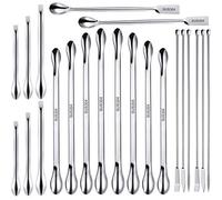 22 Pieces Stainless Steel Lab Spatula Micro Scoop Set Laboratory Sampling Spoon Mixing Spatula for Powders Gel Cap Filler